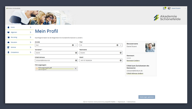 Screenshot von easySoft Publish. Es ist zu sehen, wie eine Uploaddatei auf schädliche Software überprüft wird.