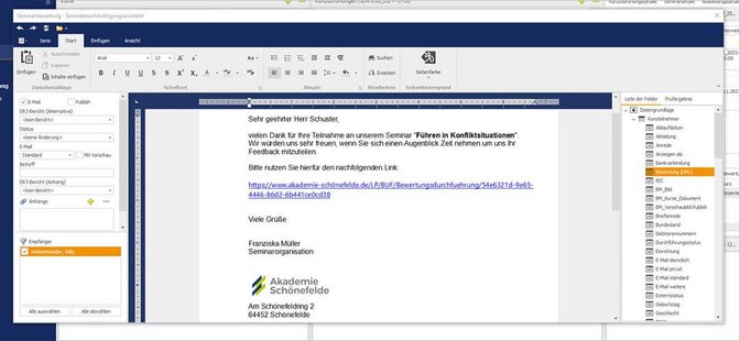 Screenshot vom Serienbenachrichtigungsassistenten in easySoft 5