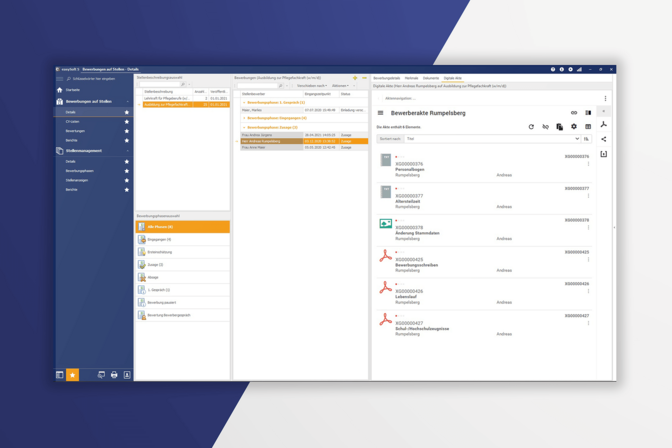 Screenshot von easySoft 5 mit digitaler Akte von d.velop documents