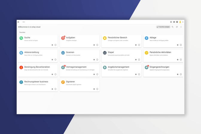 Screenshot Dashboard d.velop documents