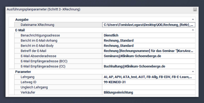 Screenshot von easySoft, wie der automatische Versand von XRechnungen konfiguriert wird