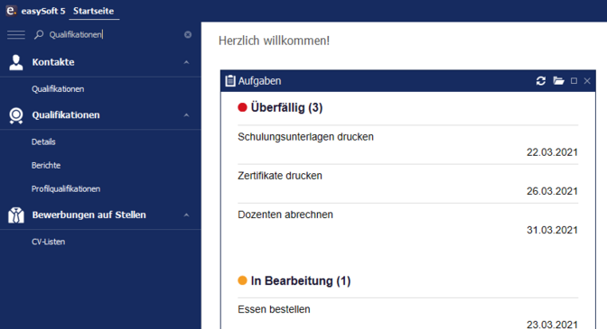 Powersuche für Menüpunkte